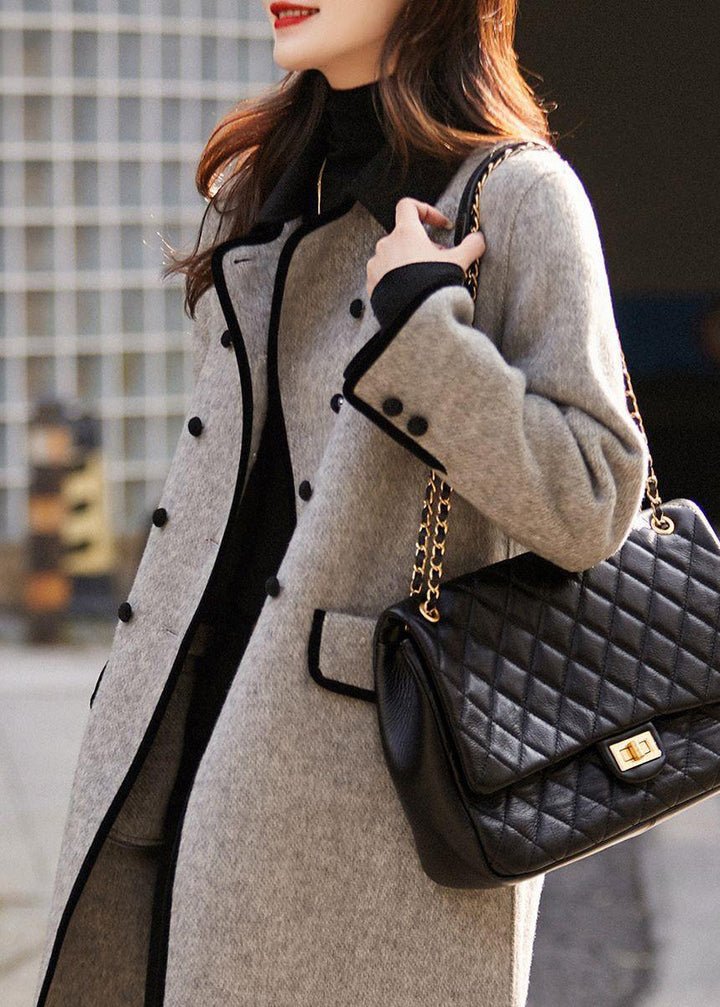 Women Coat | Tailored Double-Breasted with Contrast Collar