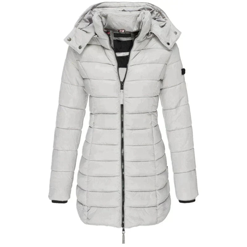 Women Jacket | Quilted Build with Removable Hood and Zip Pockets