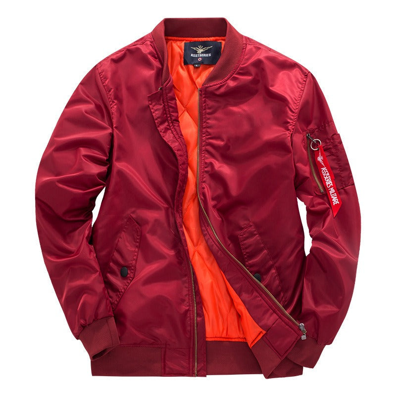 Men Jacket | Full Zip Stand Collar Straight Cut Outdoor
