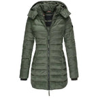 Women Jacket | Quilted Build with Removable Hood and Zip Pockets