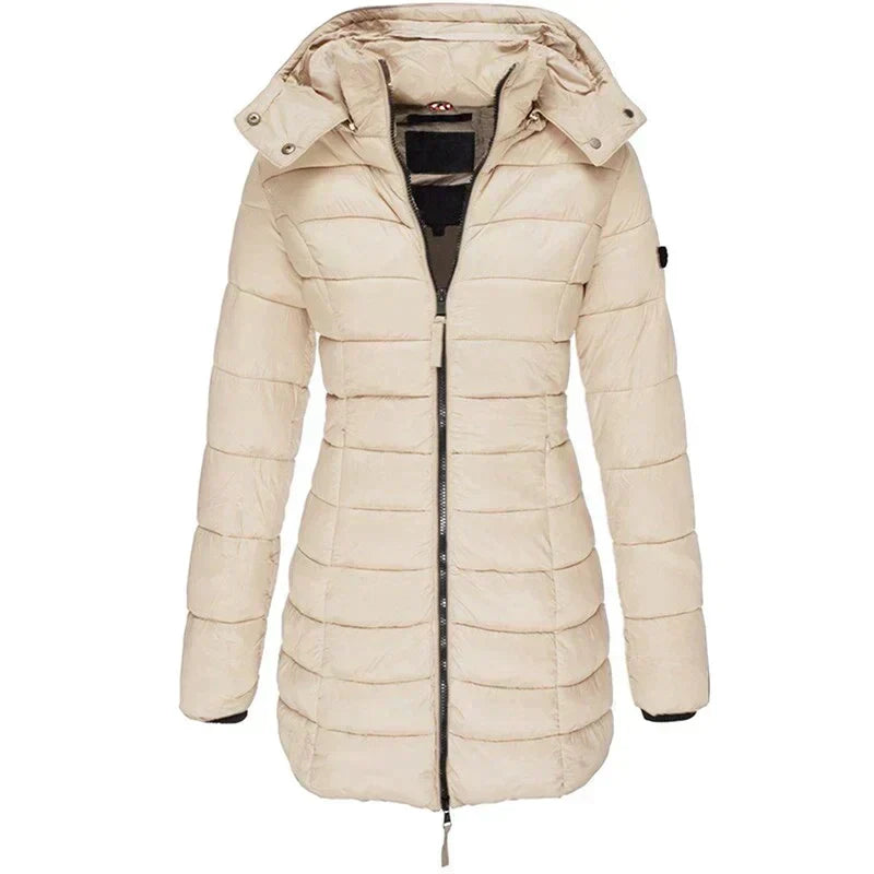 Women Jacket | Quilted Build with Removable Hood and Zip Pockets