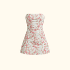 Mini Dress Women Strapless With Straight Neckline Design