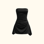 Mini Dress Women Strapless With Straight Neckline Design