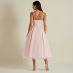 Dress Women Sweetheart Neckline Detailing Design - Evergreen Outfits - Women Midi Dress