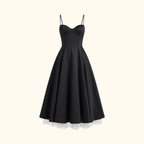 Dress Women Sweetheart Neckline Detailing Design - Evergreen Outfits - Women Midi Dress
