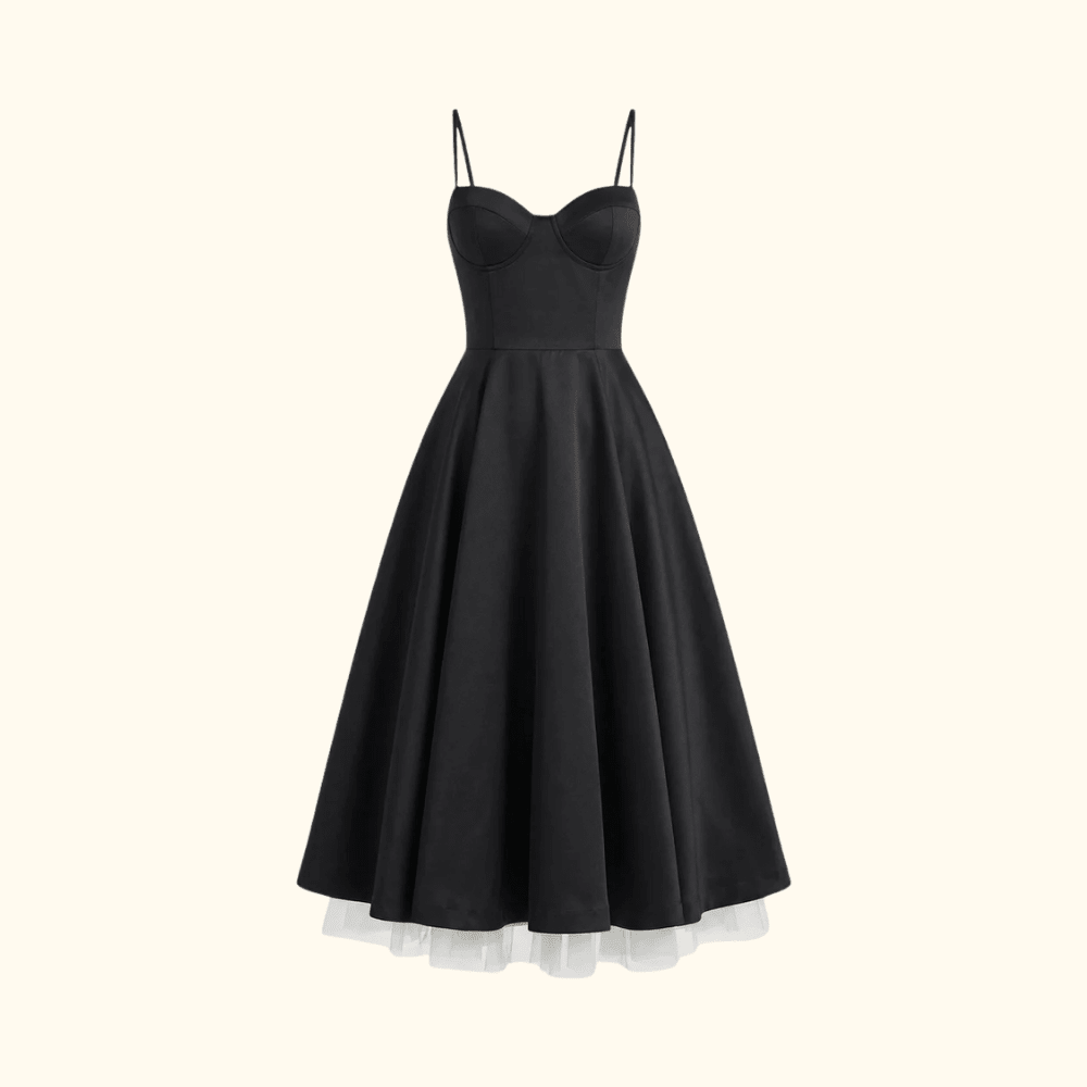 Dress Women Sweetheart Neckline Detailing Design - Evergreen Outfits - Women Midi Dress