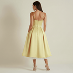 Dress Women Sweetheart Neckline Detailing Design - Evergreen Outfits - Women Midi Dress