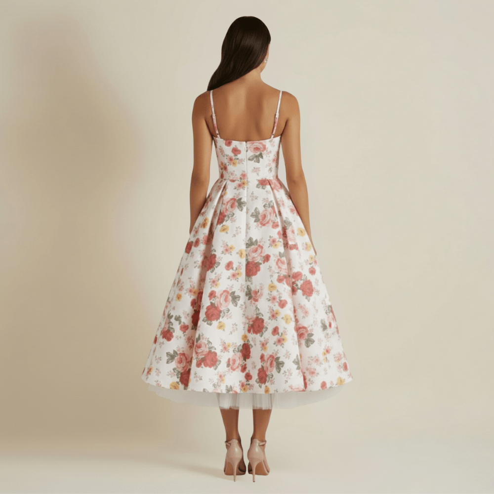 Dress Women Sweetheart Neckline Detailing Design - Evergreen Outfits - Women Midi Dress