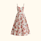 Dress Women Sweetheart Neckline Detailing Design - Evergreen Outfits - Women Midi Dress