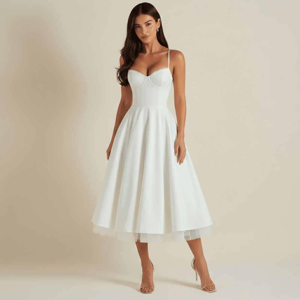 Women's Sweetheart Neckline Dress – Evergreen Outfits Black / L Women's Sweetheart Neckline Dress – Evergreen Outfits Black / L