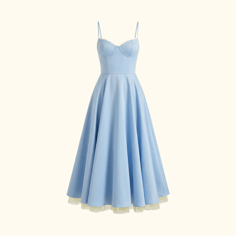 Dress Women Sweetheart Neckline Detailing Design - Evergreen Outfits - Women Midi Dress