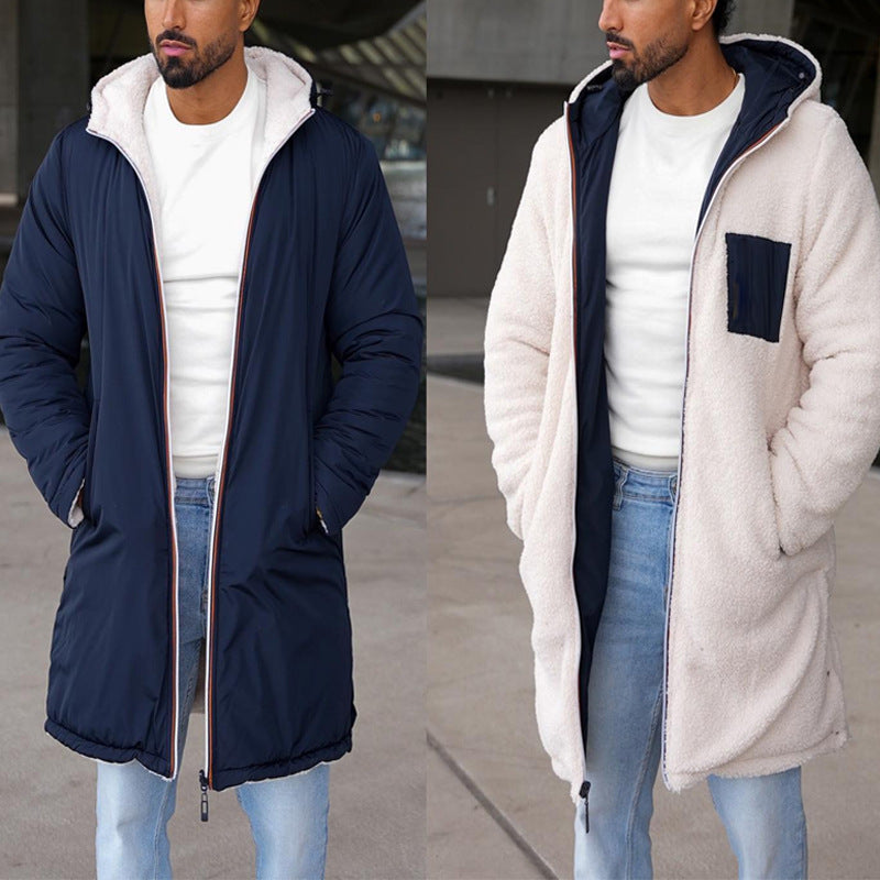 Men Jacket | Reversible Hooded Windbreaker with Fixed Hood