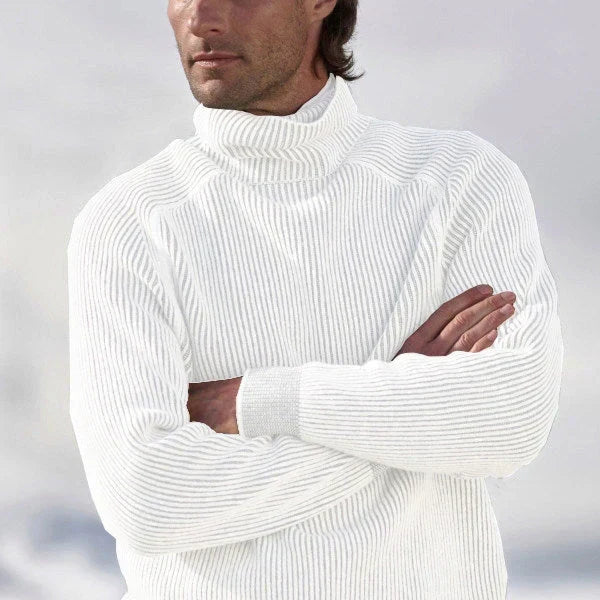 Men Sweater | Roll Neck Pullover with Long Sleeves Knit