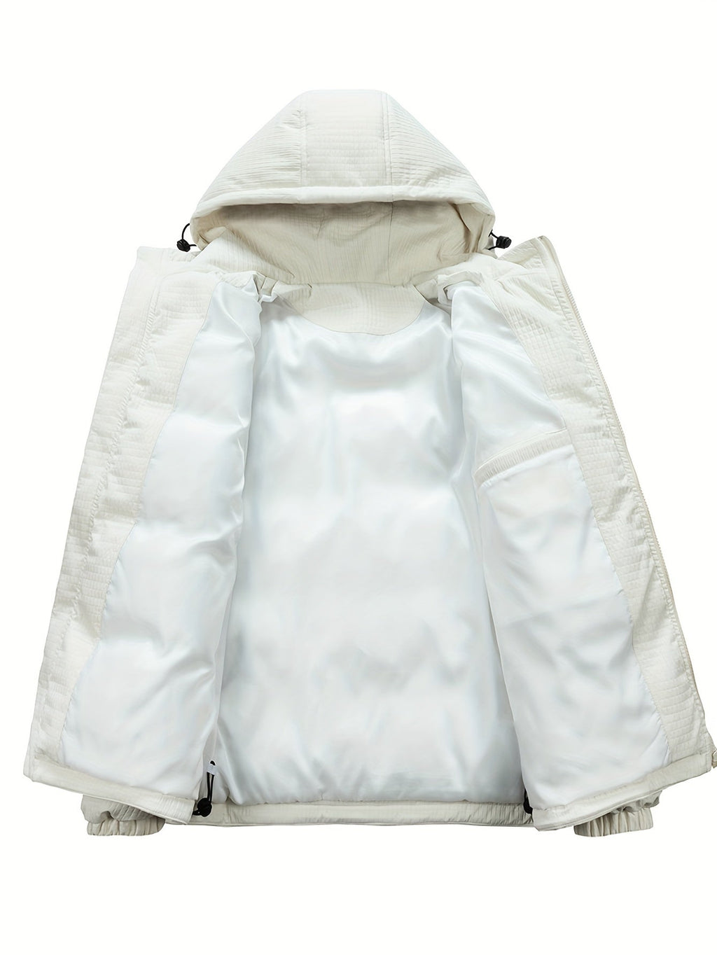 Men Puffer Jacket | Quilted Hood with Graphic Back Print