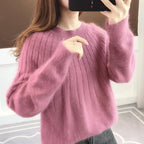 Women Sweater | Ribbed Knit Round Neck Regular Fit Design