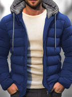 Men Jacket | Hooded Zip Front with Adjustable Drawstring