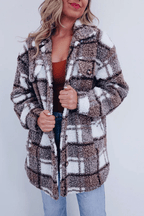 Women Jacket | Oversized Fit with Checked Plaid Pattern