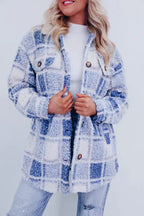 Women Jacket | Oversized Fit with Checked Plaid Pattern