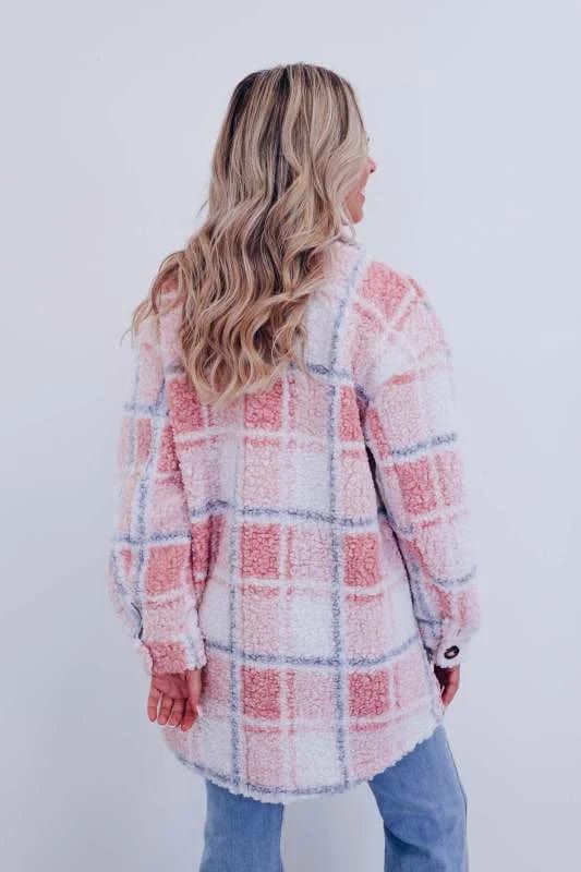 Women Jacket | Oversized Fit with Checked Plaid Pattern