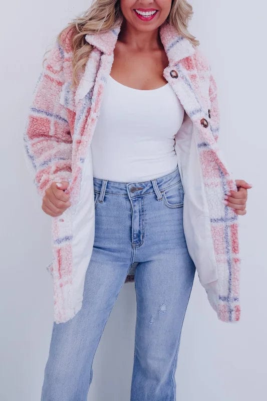 Women Jacket | Oversized Fit with Checked Plaid Pattern
