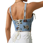 Women Corset Top | Sweetheart Neckline with Tie Straps