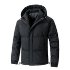 Men Jacket | Quilted Loose Fit with Attached Hood Winter