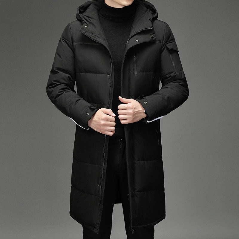 Men Puffer Jacket | Longline Fit with Detachable Hood