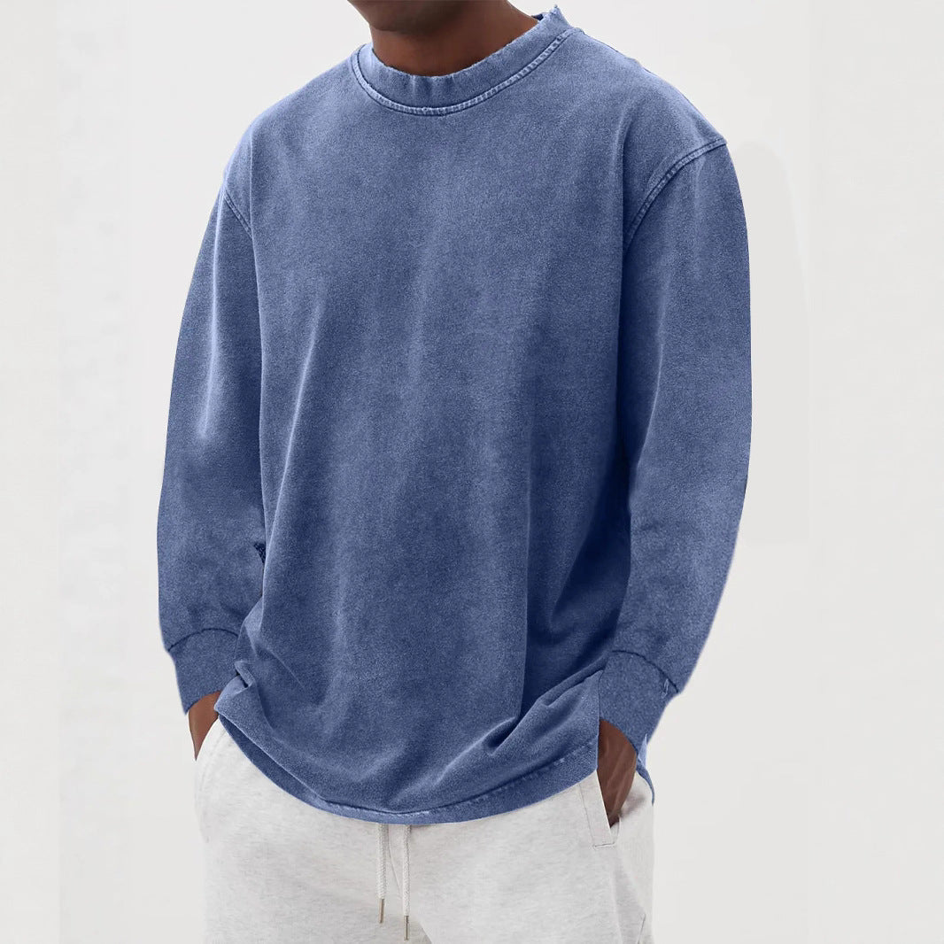 Men Sweatshirt | Oversized Fit with Crew Neck and Ribbed Cuffs