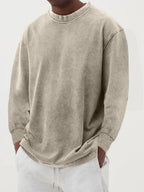 Men Sweatshirt | Oversized Fit with Crew Neck and Ribbed Cuffs