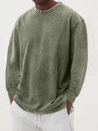 Men Sweatshirt | Oversized Fit with Crew Neck and Ribbed Cuffs