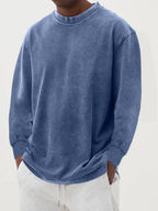 Men Sweatshirt | Oversized Fit with Crew Neck and Ribbed Cuffs