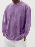 Men Sweatshirt | Oversized Fit with Crew Neck and Ribbed Cuffs