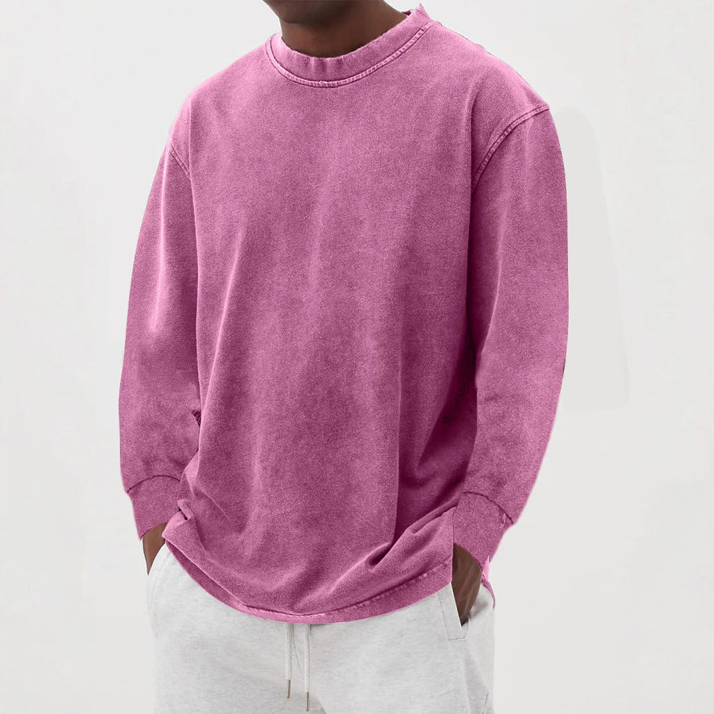 Men Sweatshirt | Oversized Fit with Crew Neck and Ribbed Cuffs