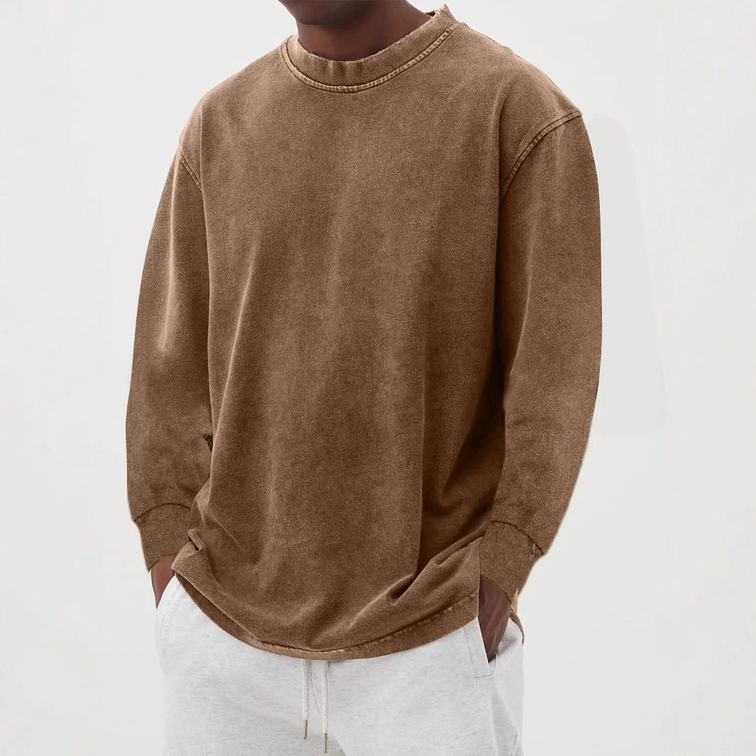 Men Sweatshirt | Oversized Fit with Crew Neck and Ribbed Cuffs