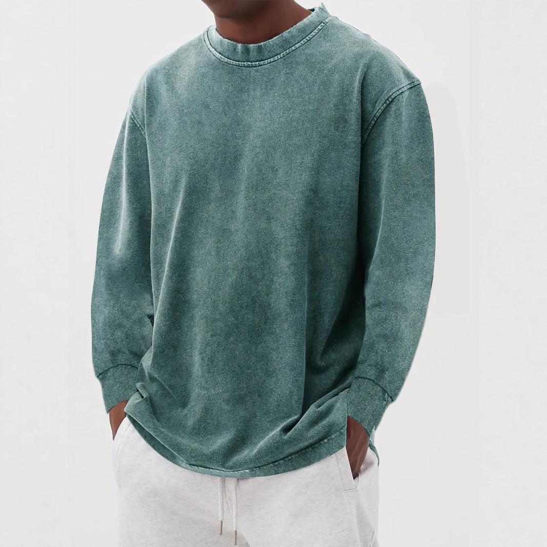 Men Sweatshirt | Oversized Fit with Crew Neck and Ribbed Cuffs