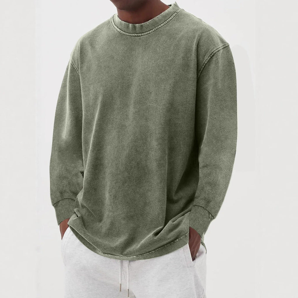 Men Sweatshirt | Oversized Fit with Crew Neck and Ribbed Cuffs