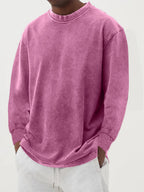 Men Sweatshirt | Oversized Fit with Crew Neck and Ribbed Cuffs