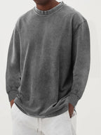 Men Sweatshirt | Oversized Fit with Crew Neck and Ribbed Cuffs