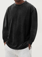 Men Sweatshirt | Oversized Fit with Crew Neck and Ribbed Cuffs