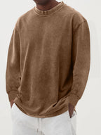 Men Sweatshirt | Oversized Fit with Crew Neck and Ribbed Cuffs