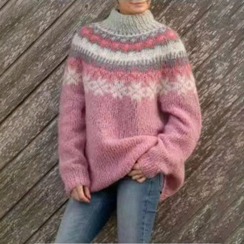Women Sweater | Round Neck Long Sleeve Knitted Design