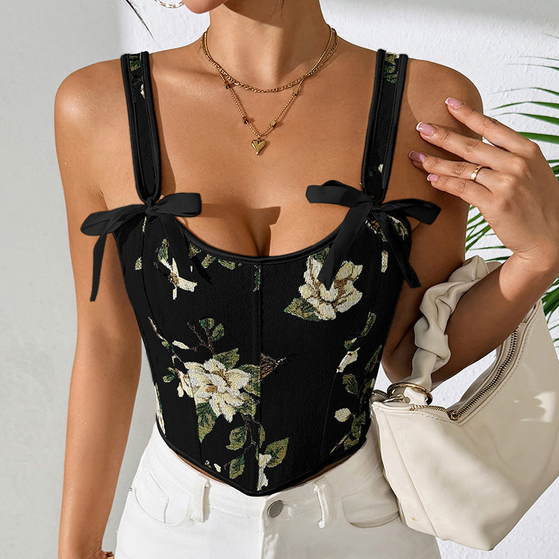 Women Corset Top | Sweetheart Neckline with Tie Straps