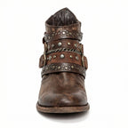 Women Boots | Multi-Strap Buckle with Side Zip Closure