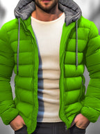 Men Jacket | Hooded Zip Front with Adjustable Drawstring