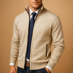 Men Cardigan | Full-Zip Loose Fit with Long Sleeves