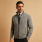 Men Cardigan | Full-Zip Loose Fit with Long Sleeves
