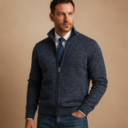 Men Cardigan | Full-Zip Loose Fit with Long Sleeves