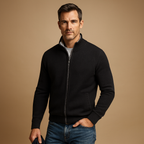 Men Cardigan | Full-Zip Loose Fit with Long Sleeves
