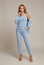 Women Set | Three-Piece Tracksuit with Contrast Stripe Trim
