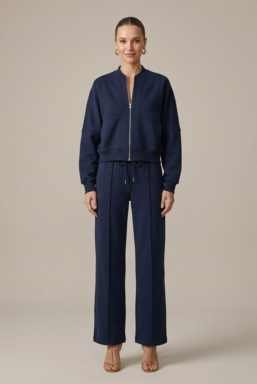 Women Set | Zip-Front Long Sleeve Top with Matching Trousers